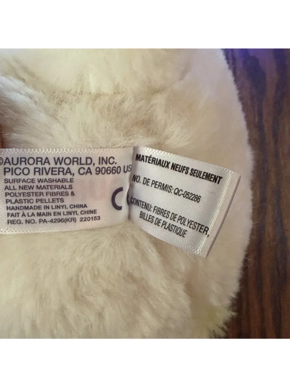 Aurora Rainbow Sorbet Bunny Plush Floppy Ears Ivory Pastel Stuffed Beanbag 8”